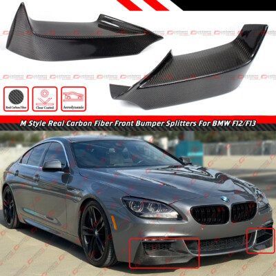 FOR 2012-18 BMW F12 F13 2 PIECE M STYLE CARBON FIBER FRONT BUMPER
