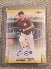 CHRISTIAN SCOTT 2017 LEAF PERFECT GAME AUTOGRAPH BlankBack CARD #1/1 METS GATORS