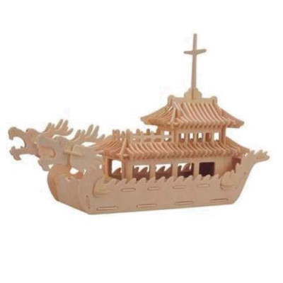 Drachenboot 3D Holzbausatz Schiff Boot Holz Steckpuzzle Holzpuzzle Kinder Bauen