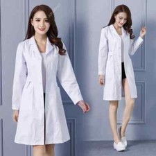Fashion Lab Coat Short Sleeve Doctor Nurse Dress Long Sleeve Medical Uniforms US