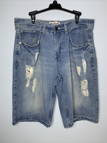 Akademiks Denim Shorts Mens Sz 36 Blue 