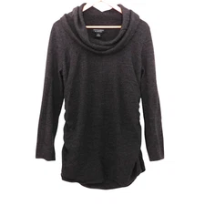 Cynthia Rowley 100% Merino Wool Cowl Neck Sweater Classic Dark Gray Size XL