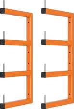 2-Pack Lumber Wood Storage Rack Wall Mount With 4-Level System, Up 800 Lbs