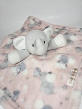 BLANKETS BEYOND Pink Gray Elephant Security Blanket Lovey Nunu Baby 14