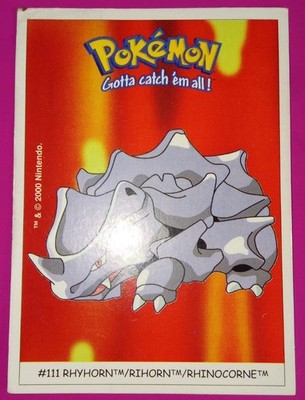 VINTAGE RARE Pokemon Rhyhorn Sticker Dunkin Boomer 2000