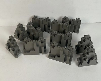 Vintage Lego Burp Lot Old Grey Color 4x10x6 & 3x8x7 Castle Rock Walls