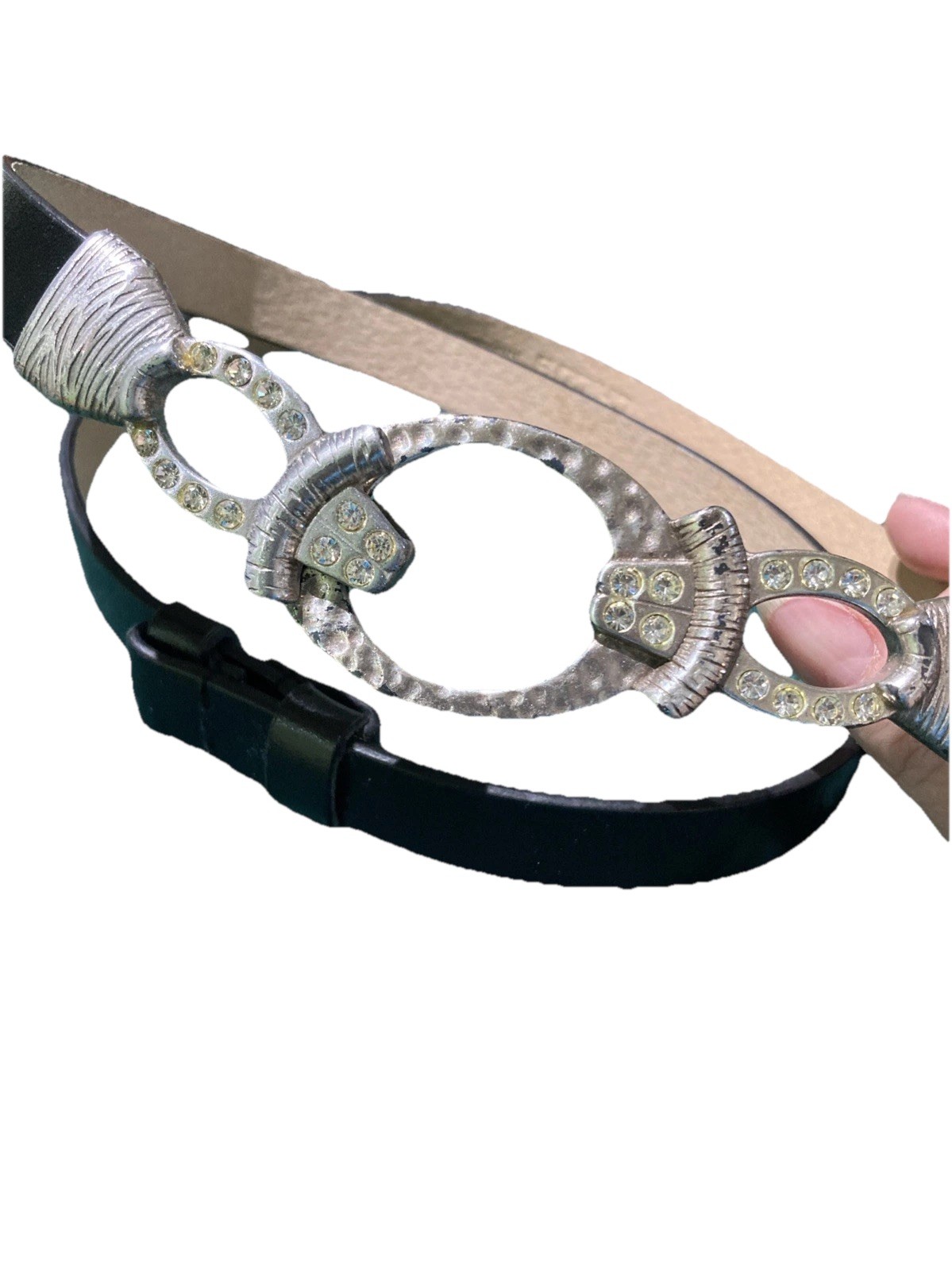 Chicos Interlocking Silver Buckle Adjustable Belt… - image 2