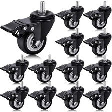 Set of M8 Caster Wheels 1.5 Inch M8 x 25 mm Swivel 1.5 Inch x M8 x 25 mm 12