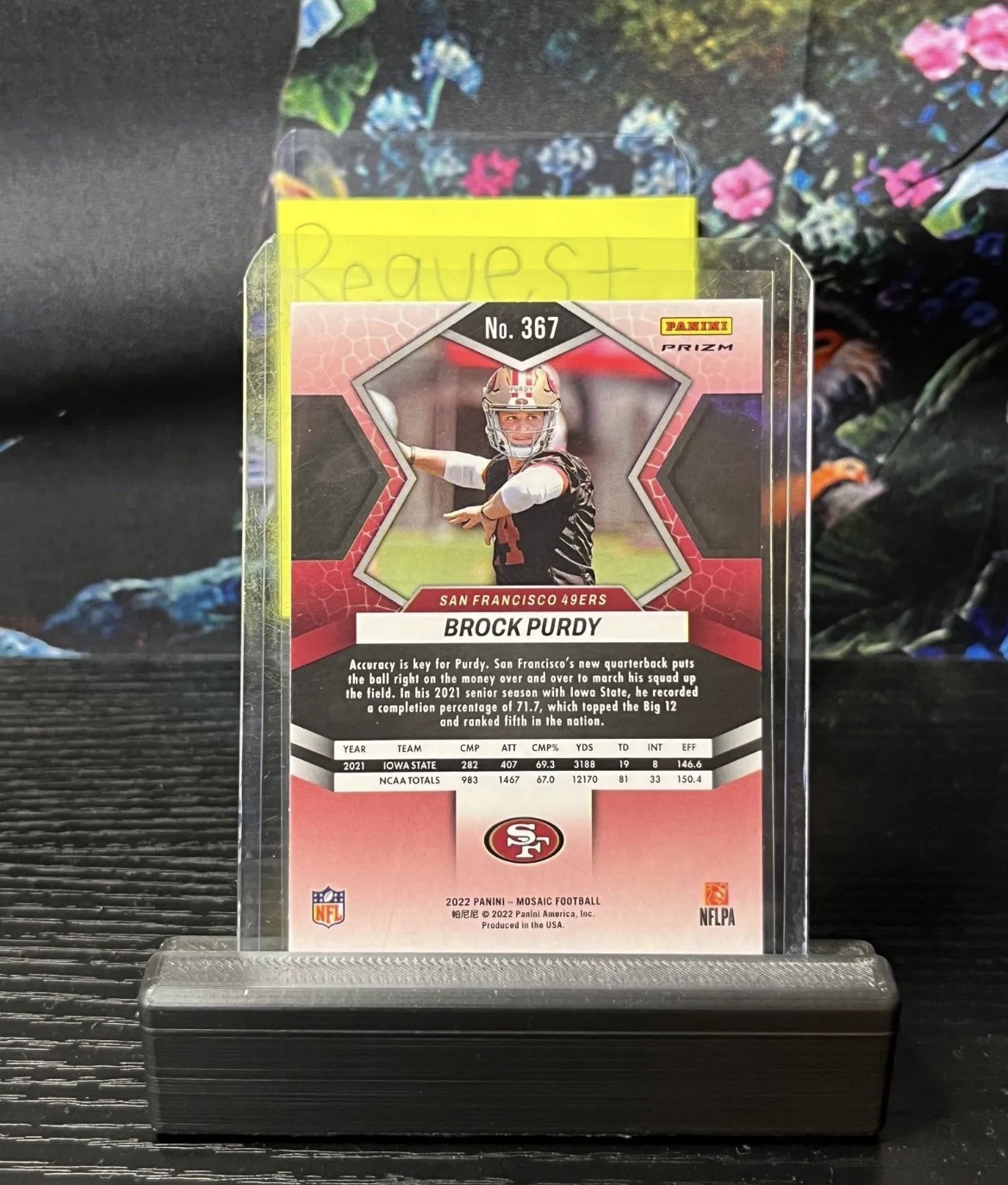 2022 Mosaic - Brock Purdy #367 - Reactive Orange Prizm - RC 49ers view 2