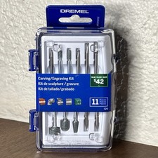 Kit Tallado/Grabado Dremel 729 Nuevo Sellado 11 Piezas Madera Plástico Piedra +