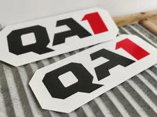 Pair Of QA1 Vintage racing decals. Nhra Nascar Hotrod Rat rod sticker