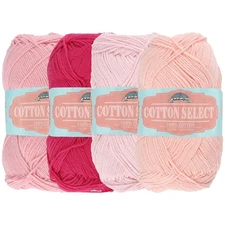 JubileeYarn Cotton Select Yarn - 50g/Skein Sport Weight - Shades of Pink - 4 ...