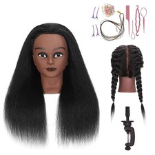 16 Inch 100 Real Hair Mannequin Head Training Head Manikin Cosmetology Doll Hea