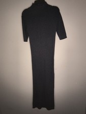 Zara Knit Mockneck Black Midi Sweater Dress Ribbed Medium Long