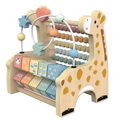 Hölzerne Lerngiraffe Baby Entwicklung Spielzeug Perlenlabyrinth Abakus & Block passend