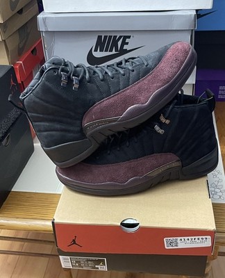 Jordan 12 SP, A Ma Maniére, Black/Burgundy, Size 13W/11.5M, Deadstock