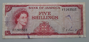 Jamaica 5 shillings 1960 1963 -- see other sales