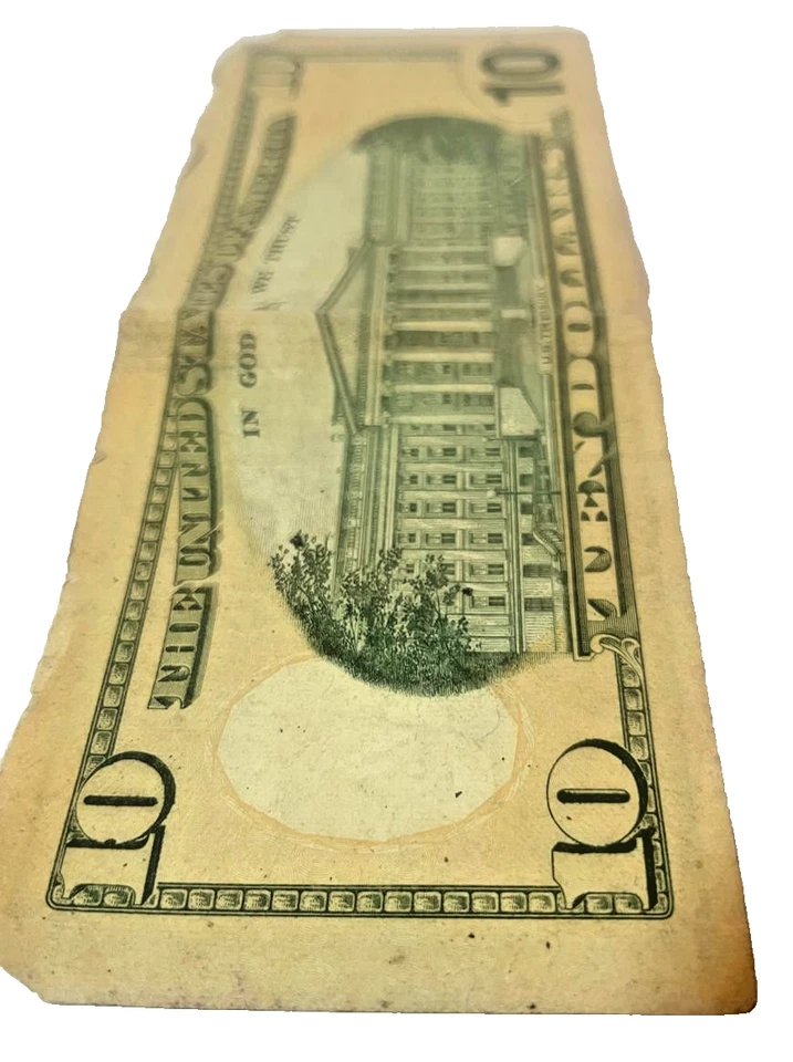 RARE Heavily Damaged $10 US Bill - 2006 Series - Error Collector Currency - Image 4 of 4