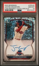 2023 Bowman Justin Crawford 1st Chrome Prospect SPECKLE AUTO /299 PSA 10