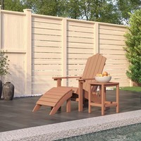Adirondack Gartenstuhl Set Hdpe Mit Hocker Und Tisch In Braun