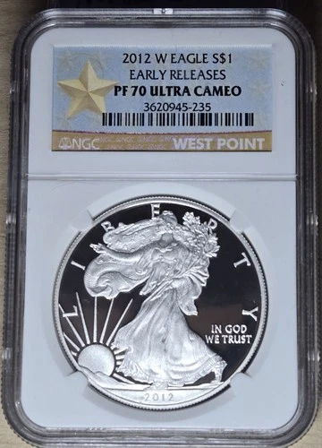 2012 W American Silver Eagle $1 NGC PF70 Ultra Cameo Early Releases - West Point