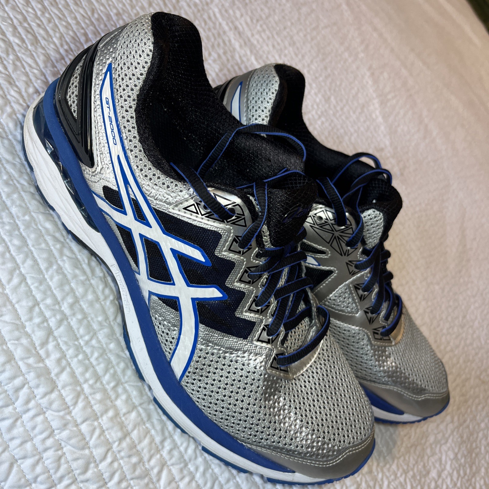 Men's ASICS GEL GT-2000 Running Shoes Size 9.5 Silver/Royal Blue T606N thumbnail 7