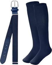 Champro Baseball Youth Belt and Sock Set - Small, Navy Blue, S
