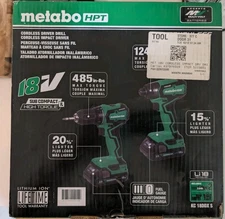 Metabo HPT 2 Tool 18V Li-Ion Brushless Combo, 2 - 2 Ah Batteries - KC18DDXSM NEW