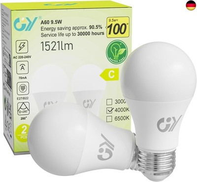  GY E27 LED Neutralweiss Lampe 9.5W 4000K 1521 Lumen Neutralweiß  