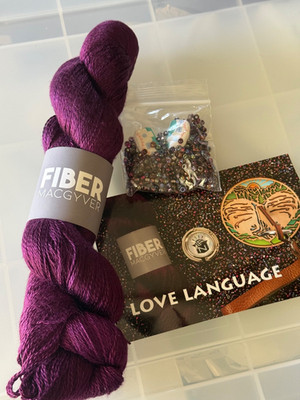 LAURA NELKIN DESIGNS  LOVE LANGUAGE  KNITTED BEADED SHAWL KIT IN LOVE LANGUAGE