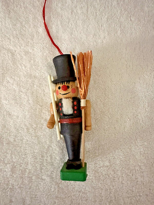 House of Global Art Chimney Sweep Nutcracker Ornament-Vtg 1970's