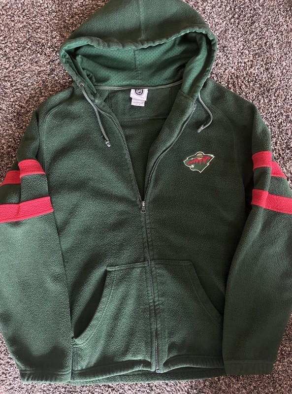 Minnesota Wild Hockey Velour Hoodie Mens Medium 