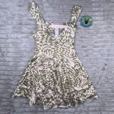 For Love & Lemons Dress Women’s Small Green Mini Bow Straps Boned FIt & Flare