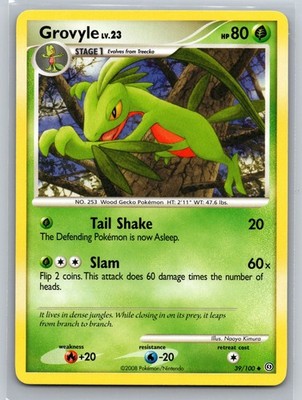 grovyle pokemon card Grovyle 39/100 Stormfront Stage 1 Grass Uncommon Diamond Pearl Era Pokemon  TCG