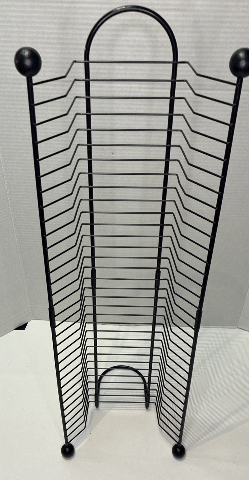 27 Inch Metal DVD/Game Storage Rack Tower Holds 32 Discs Black Wire Stand