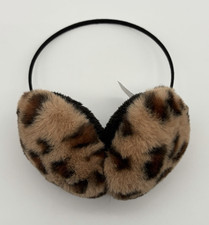 Leopard Print Faux Fur Ear Muffs Winter Cold Weather One Size Women's