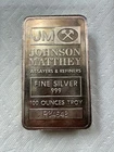 100 Troy oz Johnson Matthey  .999 Fine Silver Bar with Original Box