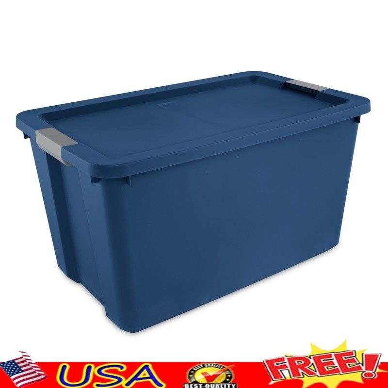 Extra Large Stackable Plastic Storage Bin with Secure Latch Lid for Home Organization