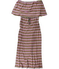 bar III Womens Off Shoulder Maxi Tiered Strapless Dress, Pink, Large