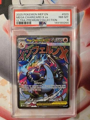 2025 Mega Charizard x Ex #023 Ultra-Premium Collection Black Star Promo PSA 8