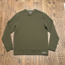 NoBull Mens Quilted Crew Army Green Pullover Sweatshirt Size. Medium
