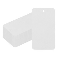 100Pcs 3-9/16" x 2" Plastic Shipping Tags with Wire Waterproof Blank White 