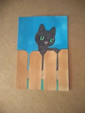 ACEO Original Acrylic Painting Landscape Miniature Art Card ATC Scenery 52 Cat