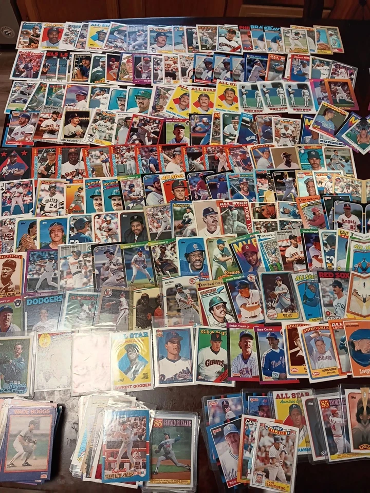 大量 400 张卡 批量 棒球卡 1980 - 1990 年代 TOPPS FLEER DONRUSS BOWMAN 查看图片 — 第 4/4 张图片