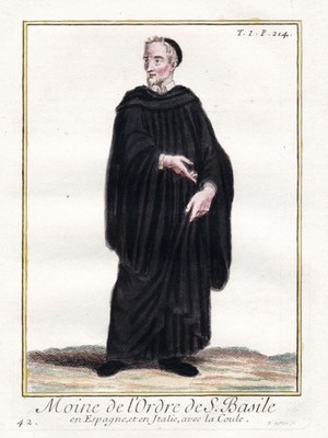 Congregation of St. Basil Espana Spain Order Orden costume Tracht engraving 1790