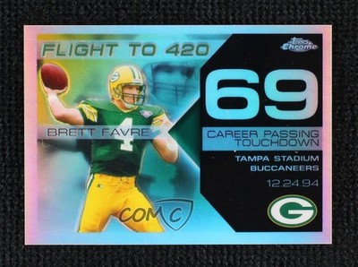 2007 Topps Chrome Collection Flight to 420 Refractor 4/199 Brett Favre HOF h8k
