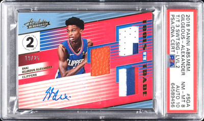 Shai Gilgeous-Alexander 2018 Panini Absolute Tools of the Trade 3 Swatch Auto