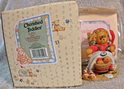 Cherished Teddies A LITTLE HOLIDAY R & R Christmas Santa Figurine NIB Free Ship