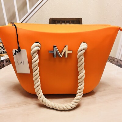 Marino Avenue Silicone Beach Tote Bag w/Zipper & Braided Rope