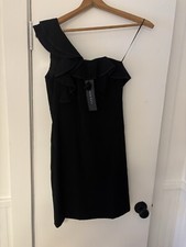 NWT Black Halo Women's Dress Size 4 Black Off the Shoulder Prom Made In USA